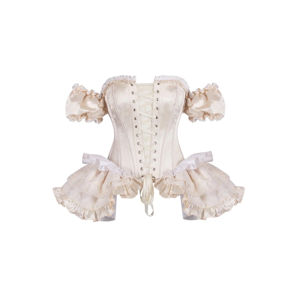 Attitude Corsets - Evalie Cinderella Rococo Vollbrust Korsett - Elfenbeinfarben